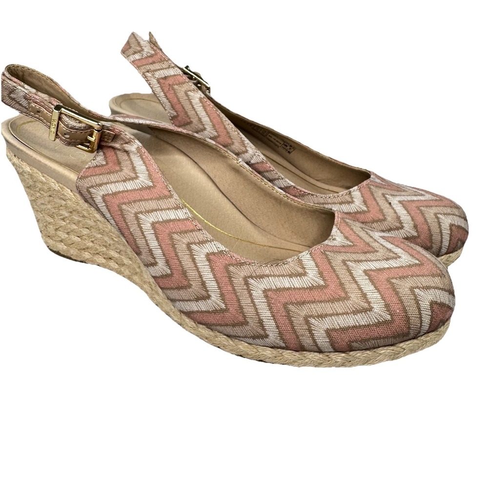 Vionic Womens 8‎ Aruba Coralina Dusty Pink Beige Espadrilles Wedge Heels Beach